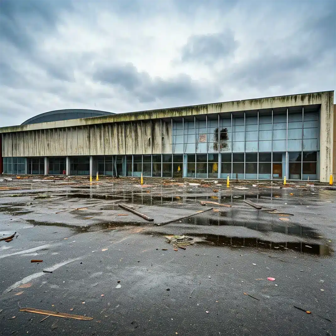 a commercial warehouse that suffered water damage