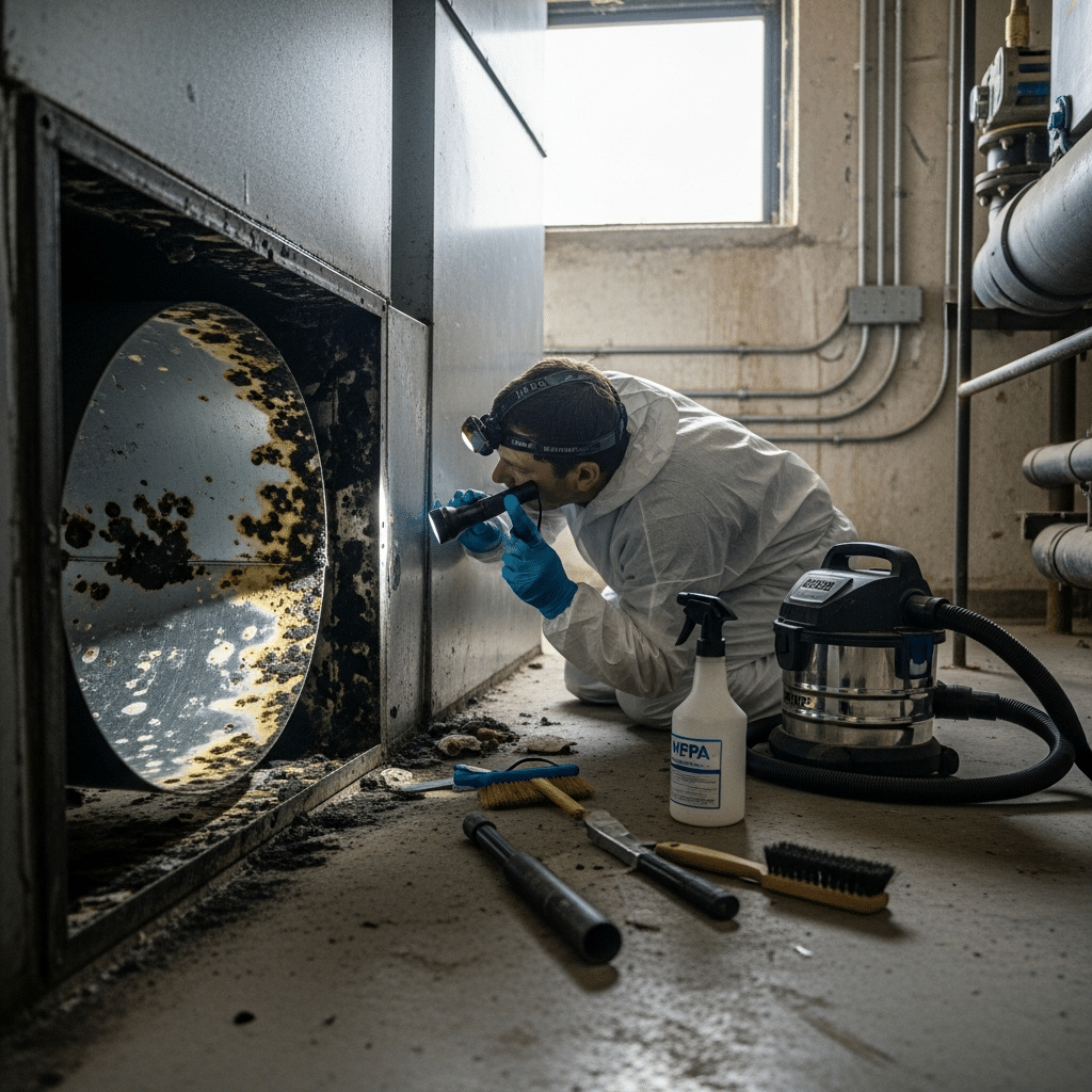 You are currently viewing Mold in Air Ducts: Causes, Risks, and Proper Removal