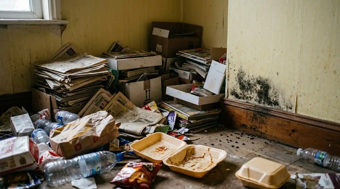 Read more about the article The Domino Effect: How Hoarding Triggers Pest Infestations, Mold, and Structural Weakness in NYC Homes